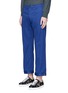 Front View - Click To Enlarge - GUCCI - Contrast trim rolled cuff cotton chinos