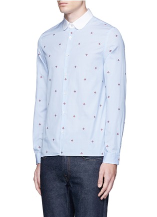 Front View - Click To Enlarge - GUCCI - Bee jacquard stripe shirt