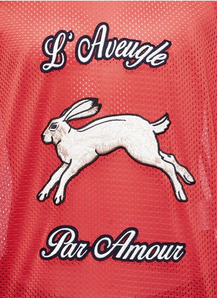 Detail View - Click To Enlarge - GUCCI - Rabbit patch mesh jersey tank top