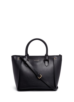 Main View - Click To Enlarge - ALEXANDER MCQUEEN - 'Inside Out' top zip leather shopper tote