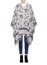 Main View - Click To Enlarge - ALEXANDER MCQUEEN - Skull wool-cashmere knit cape