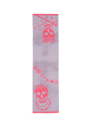 Main View - Click To Enlarge - ALEXANDER MCQUEEN - King and queen skull jacquard scarf