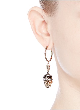 Figure View - Click To Enlarge - ALEXANDER MCQUEEN - 'Kings & Queens' Swarovski crystal skull earrings