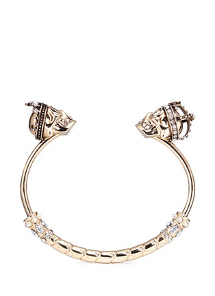 Main View - Click To Enlarge - ALEXANDER MCQUEEN - 'King and Queen' skull cuff