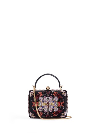 Main View - Click To Enlarge - ALEXANDER MCQUEEN - 'Obsession' sequin embroidered leather handle satin box clutch