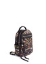 Detail View - Click To Enlarge - ALEXANDER MCQUEEN - Small obsession print satin chain backpack