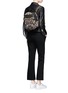 Figure View - Click To Enlarge - ALEXANDER MCQUEEN - Small obsession print satin chain backpack