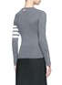 Back View - Click To Enlarge - THOM BROWNE  - Stripe sleeve cashmere sweater