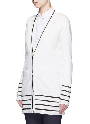 Front View - Click To Enlarge - THOM BROWNE  - Ottoman stripe wool cardigan