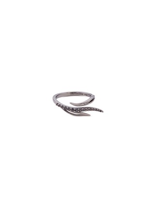 Main View - Click To Enlarge - CRISTINAORTIZ - Diamond rhodium plated 9k white gold wing ring