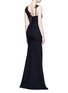 Back View - Click To Enlarge - VICTORIA BECKHAM - Guipure lace back double crepe gown