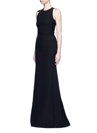 Figure View - Click To Enlarge - VICTORIA BECKHAM - Guipure lace back double crepe gown