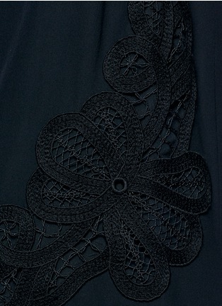 Detail View - Click To Enlarge - VICTORIA BECKHAM - Floral lace silk crepe de Chine dress