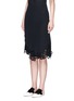 Front View - Click To Enlarge - VICTORIA BECKHAM - Guipure lace side split crepe skirt