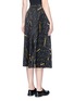 Back View - Click To Enlarge - VICTORIA BECKHAM - Matchstick print sunray pleat crepe midi skirt