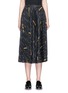 Main View - Click To Enlarge - VICTORIA BECKHAM - Matchstick print sunray pleat crepe midi skirt