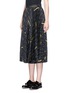 Figure View - Click To Enlarge - VICTORIA BECKHAM - Matchstick print sunray pleat crepe midi skirt