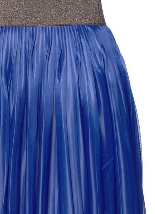 Detail View - Click To Enlarge - VICTORIA BECKHAM - Metallic waistband plissé pleat jersey skirt