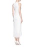 Back View - Click To Enlarge - VICTORIA BECKHAM - Racer front pleated hem crepe maxi dress