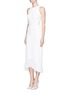 Figure View - Click To Enlarge - VICTORIA BECKHAM - Racer front pleated hem crepe maxi dress