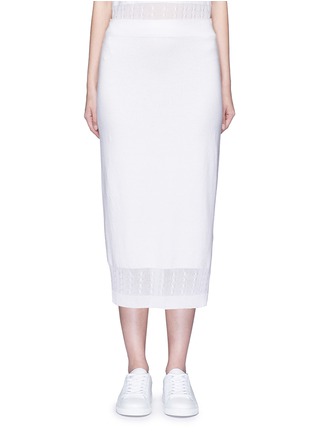 Main View - Click To Enlarge - VICTORIA BECKHAM - Cable knit trim pencil skirt