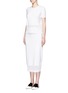 Figure View - Click To Enlarge - VICTORIA BECKHAM - Cable knit trim short sleeve top