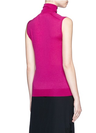 Back View - Click To Enlarge - VICTORIA BECKHAM - Turtleneck wool knit sleeveless top