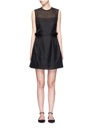 Main View - Click To Enlarge - VICTORIA, VICTORIA BECKHAM - Paperbag waist embroidered gauze dress