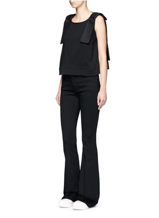 Figure View - Click To Enlarge - VICTORIA, VICTORIA BECKHAM - Cotton blend flared jeans
