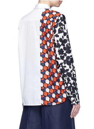 Back View - Click To Enlarge - VICTORIA, VICTORIA BECKHAM - Patchwork print colourblock cotton shirt