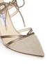 Detail View - Click To Enlarge - JIMMY CHOO - 'Hime' mirror leather trim metallic canvas pumps