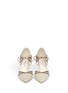 Front View - Click To Enlarge - JIMMY CHOO - 'Hime' mirror leather trim metallic canvas pumps