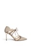 Main View - Click To Enlarge - JIMMY CHOO - 'Hime' mirror leather trim metallic canvas pumps