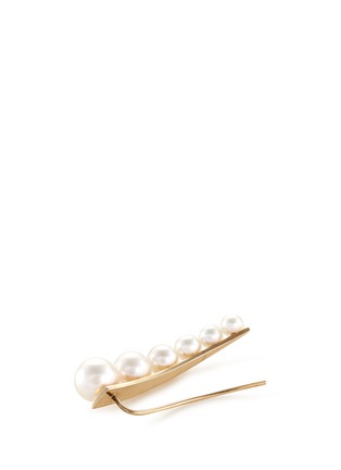Detail View - Click To Enlarge - SOPHIE BILLE BRAHE - Croissant de Perle' akoya pearl single climber earring