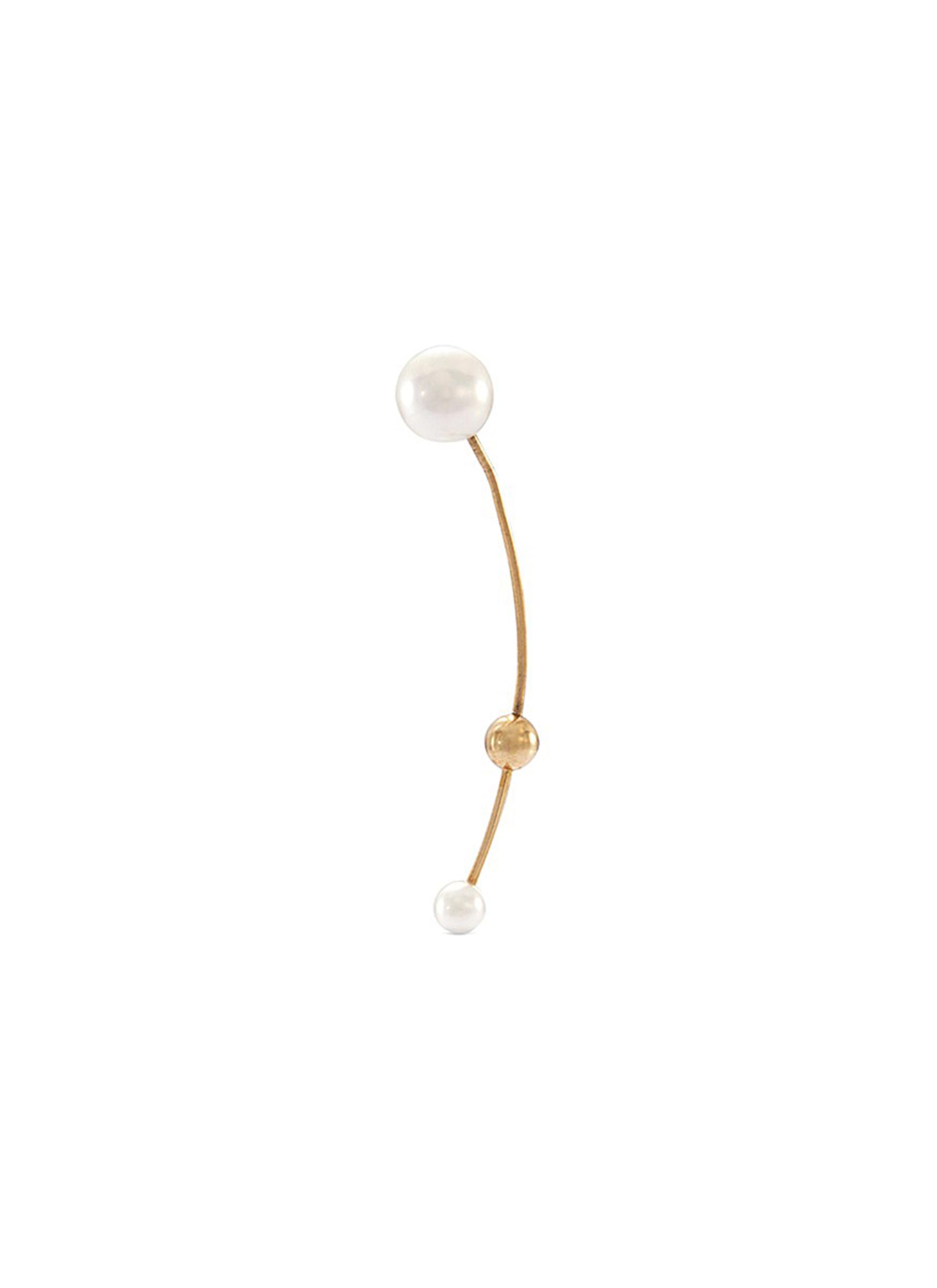 Elipse Petite Dor' akoya pearl 14k yellow gold single earring