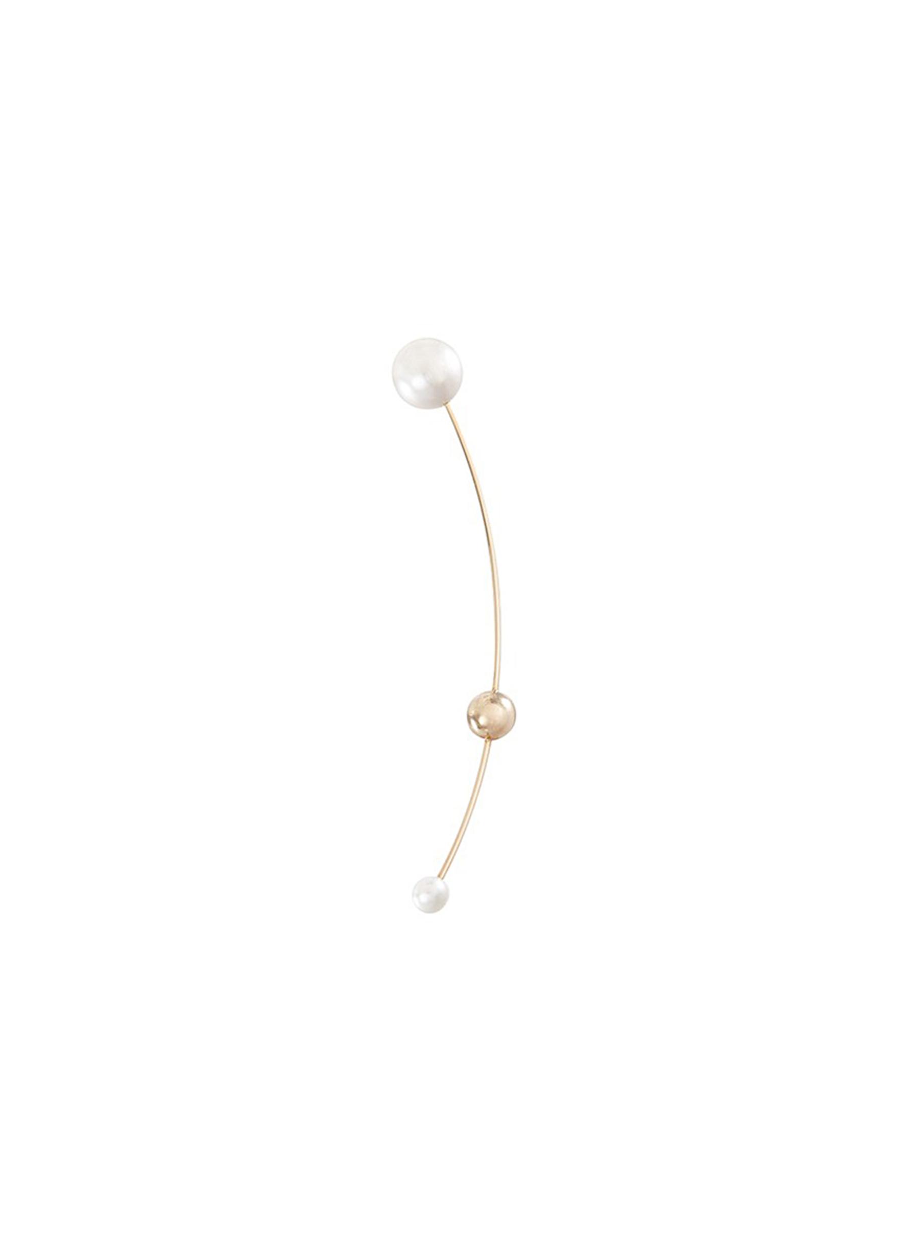 Elipse Trois Dor' Akoya pearl 14k yellow gold single earring