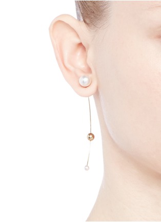 Figure View - Click To Enlarge - SOPHIE BILLE BRAHE - Elipse Trois Dor' Akoya pearl 14k yellow gold single earring