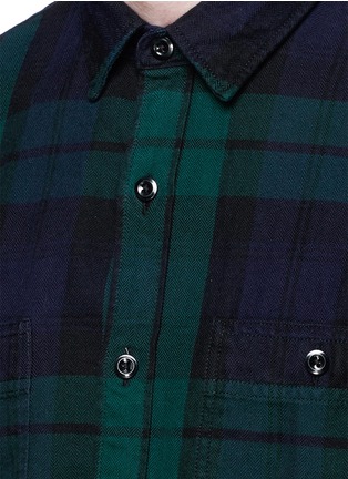 Detail View - Click To Enlarge - J CREW - Herringbone flannel shirt in black watch plaid