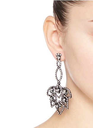 Figure View - Click To Enlarge - J.CREW - Lotus pavé earrings
