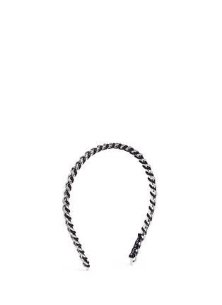 Figure View - Click To Enlarge - YUNOTME - 'Emma' chain and woven leather headband