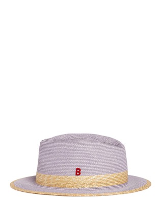 Figure View - Click To Enlarge - MY BOB - 'Folco' paper trim straw Panama hat