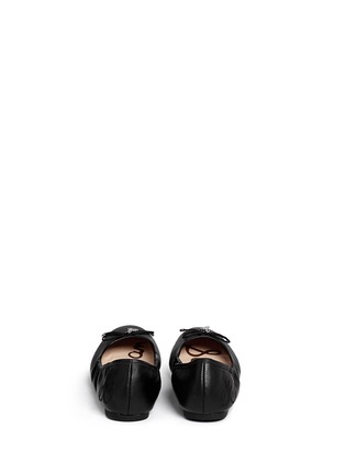 Back View - Click To Enlarge - SAM EDELMAN - 'Felicia' leather junior ballet flats