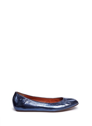 Main View - Click To Enlarge - LANVIN - Metallic crinkle leather ballerinas