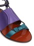 Detail View - Click To Enlarge - LANVIN - Colourblock bow cord satin sandals