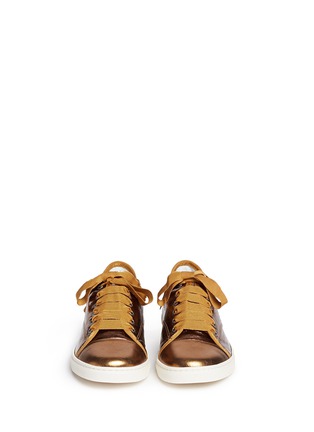 Figure View - Click To Enlarge - LANVIN - Metallic leather sneakers