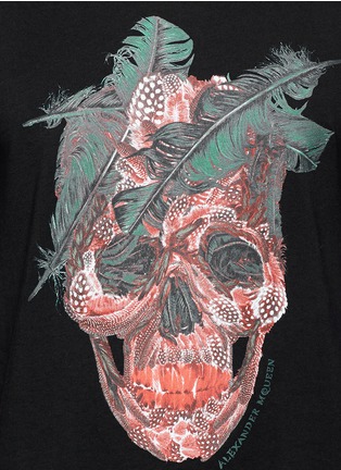 Detail View - Click To Enlarge - ALEXANDER MCQUEEN - Feather skull print T-shirt