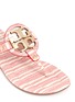 Detail View - Click To Enlarge - TORY BURCH - 'Miller 2' stripe snake embossed leather thong sandals