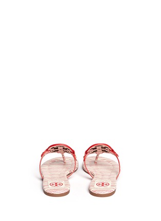 Back View - Click To Enlarge - TORY BURCH - 'Miller 2' stripe snake embossed leather thong sandals