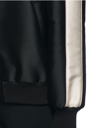 Detail View - Click To Enlarge - STELLA MCCARTNEY - Swallow appliqué silk duchesse bomber jacket