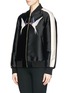 Front View - Click To Enlarge - STELLA MCCARTNEY - Swallow appliqué silk duchesse bomber jacket